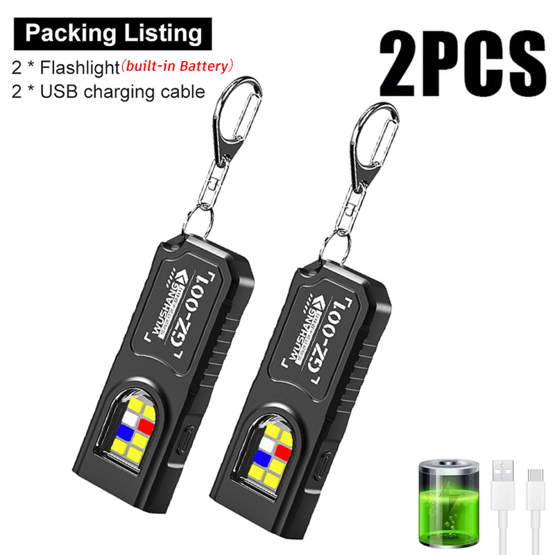 Mini Electronics Gadgets - Multifunctional Keychain Flashlight USB Rechargeable Mini